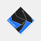 Afstudeerder Pet Klasse Jaar blauw en zwart Servet (Hoek)