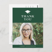 Afstudeerder Pet Klassiek Groen Afstuderen Dank u  Briefkaart (Voorkant / Achterkant)