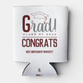 Afstudeerder Pet Maroon en Gray Blikjeskoeler (Voorkant)