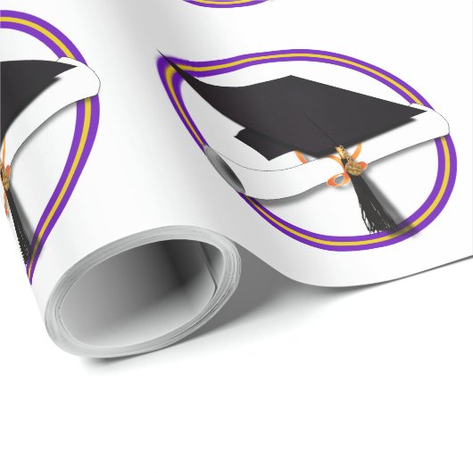 Afstudeerder Pet met diploma's - Schoolkleuren Paa Cadeaupapier (Rol Hoek)