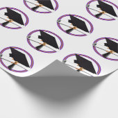 Afstudeerder Pet met diploma's - Schoolkleuren Paa Cadeaupapier (Hoek)