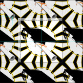 Afstudeerder Pet met schoolkleuren Stof (Delen)