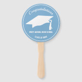 Afstudeerder Pet Modern Afstuderen Fotopoeder Blau Handwaaier (Achterkant)