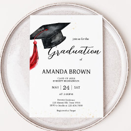 Afstudeerder Pet Modern Graduation Party Invitatio Kaart