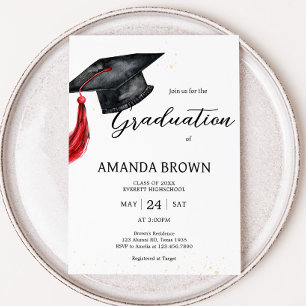 Afstudeerder Pet Modern Graduation Party Invitatio Kaart
