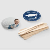 Afstudeerder Pet Modern Script Afstuderen Foto Han Handwaaier (Niet-gemonteerd)