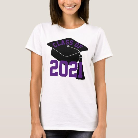 Afstudeerder Pet Paarse Klasse van 2024 T-shirt (Voorkant)