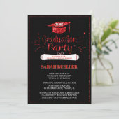 Afstudeerder Pet Red Glitter 2018 Graduation Party Kaart (Staand voorkant)