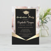 Afstudeerder Pet, Roos Goud Geometrisch Marmeren A Kaart (Staand voorkant)