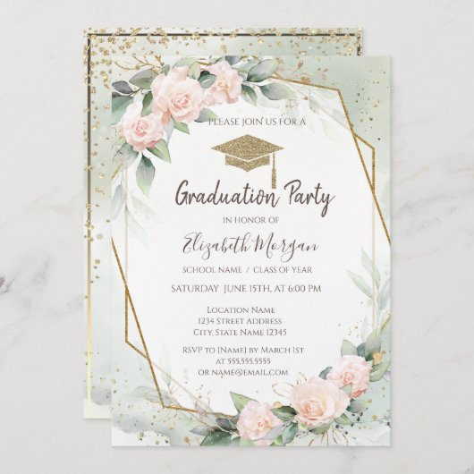 Afstudeerder Pet Rozen Lijst Afstuderen Kaart (Voorkant / Achterkant)