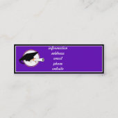 Afstudeerder Pet School Kleuren Paarse Mini Visitekaartje (Achterkant)