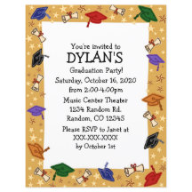 Afstudeerder pet thema afgestudeerde partij flyer 