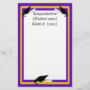 Afstudeerder Pet Tilt & Diploma met kleuren Paars  Briefpapier