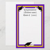 Afstudeerder Pet Tilt & Diploma met kleuren Paars  Briefpapier (Voorkant / Achterkant)