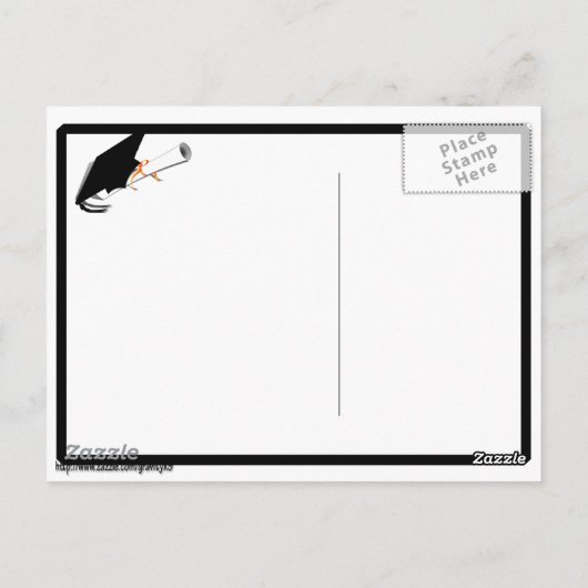 Afstudeerder Pet Tilt w / School Kleuren Zwart-wit Briefkaart (Achterkant)