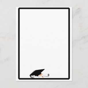 Afstudeerder Pet Tilt w / School Kleuren Zwart-wit Briefkaart