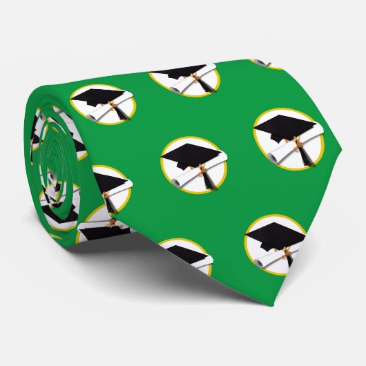 Afstudeerder Pet w/Diploma School Kleuren Afstuder Stropdas (Opgerold)