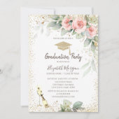 Afstudeerder Pet, Wijnglas, Bloemen Afstuderen Kaart (Voorkant)