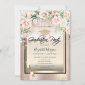 Afstudeerder Pet, Wijnglas, Confetti Rozen Afstude Kaart (Voorkant)