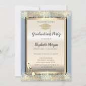 Afstudeerder Pet, Wijnglas Confetti Stoffig Blauw  Kaart (Voorkant)