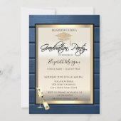 Afstudeerder Pet, wijnglas, marineblauw Afstuderen Kaart (Voorkant)