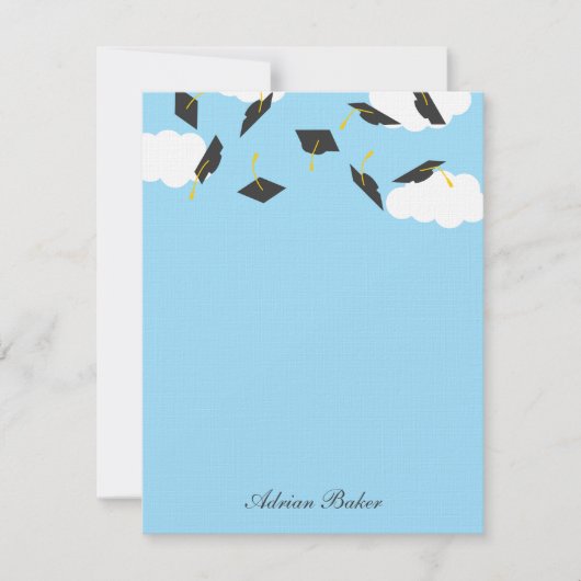 Afstudeerder Petten Afstuderen Dank u kaart (Voorkant)