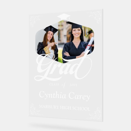 Afstudeerder Photo Collage Afstuderen Acryl Bord (Hoek)