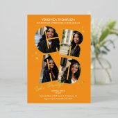 AFSTUDEERDER Photo Collage Graduation Party Folie Uitnodiging (Staand Voorkant)
