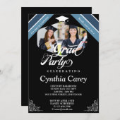 Afstudeerder Photo Collage Graduation Party Kaart (Voorkant / Achterkant)