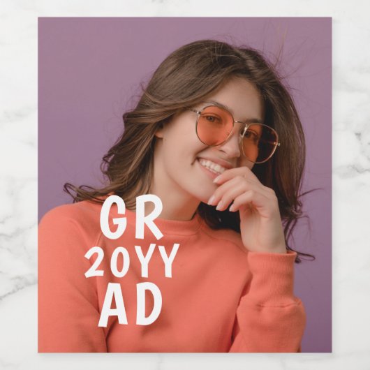 Afstudeerder Photo Date Afstuderen Modern Afstuder Wijn Etiket (Enkel label)