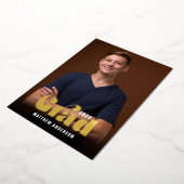 Afstudeerder Photo Retro Class of 2023 Afstuderen Folie Uitnodiging (Gedraaid)