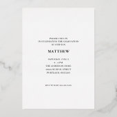 Afstudeerder Photo Retro Class of 2023 Afstuderen Folie Uitnodiging (Achterkant)