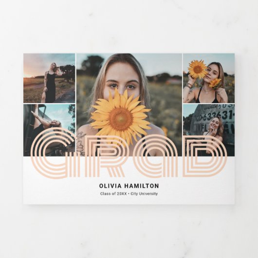 Afstudeerder Retro fotocollage Drieluik Aankondiging (Cover)