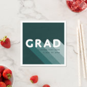 Afstudeerder Retro Groen Wit Graduation Party Servet (Insitu)