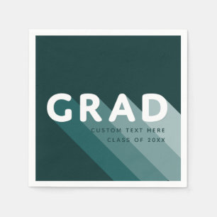 Afstudeerder Retro Groen Wit Graduation Party Servet