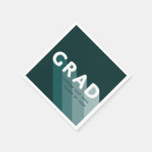 Afstudeerder Retro Groen Wit Graduation Party Servet (Hoek)