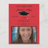 Afstudeerder Rode Black Gradup Briefkaart (Voorkant)