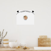 Afstudeerder Ronde Foto Zwart Grote Gast Handteken Poster (Keuken)