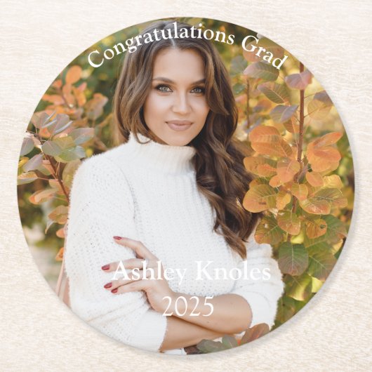 Afstudeerder Ronde Kartonnen Onderzetter (Voorkant)