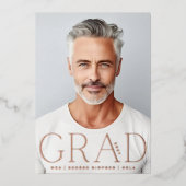 AFSTUDEERDER | Roos Gold Foil Modern Foto aankondi Folie Uitnodiging (Voorkant)