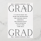 AFSTUDEERDER | Roos Gold Foil Modern Foto aankondi Folie Uitnodiging (Achterkant)