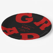 AFSTUDEERDER Scarlet Red op zwart, aangepast Afstu Papieren Bordje (Gekanteld)