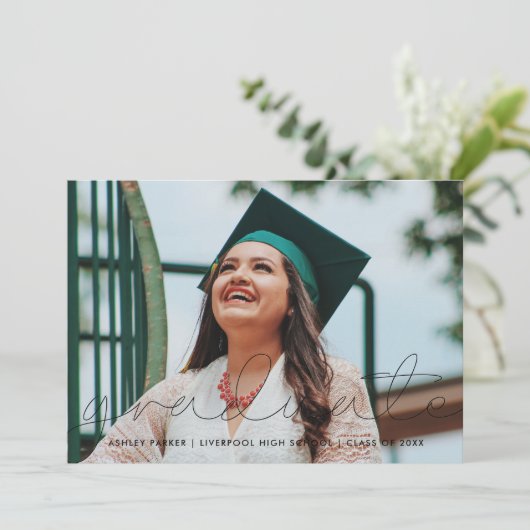 Afstudeerder Script Foto Afstuderen koninklijke ka Aankondiging (Staand voorkant)