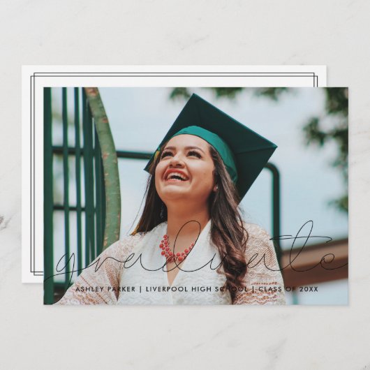 Afstudeerder Script Foto Afstuderen koninklijke ka Aankondiging (Voorkant / Achterkant)