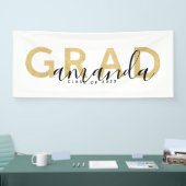 Afstudeerder Script naam gepersonaliseerd modern A Spandoek (Beurs)