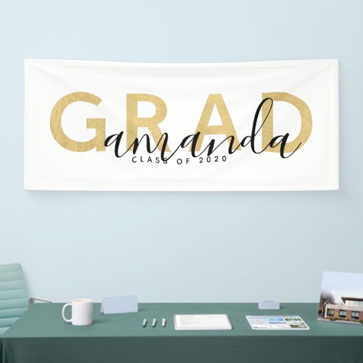 Afstudeerder Script naam gepersonaliseerd modern A Spandoek (Beurs)