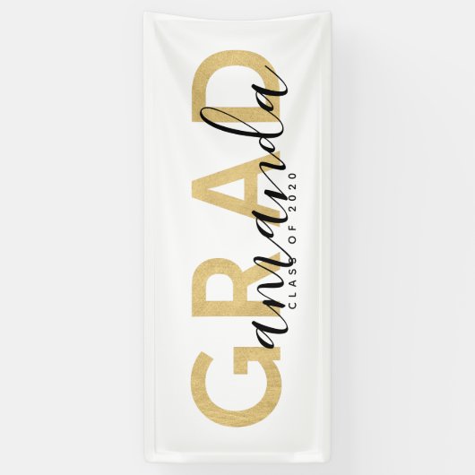 Afstudeerder Script naam gepersonaliseerd modern A Spandoek (Verticaal)