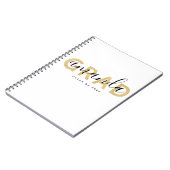 Afstudeerder Script Name Personalized Gold Black M Notitieboek (Linkerzijde)
