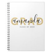 Afstudeerder Script Name Personalized Gold Black M Notitieboek (Voorkant)