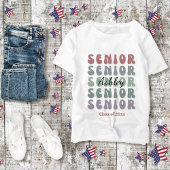 Afstudeerder Senior Class Trendy Retro Aangepaste  T-shirt